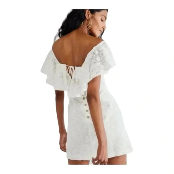 Free People Girl Crush Mini Dress Lace Butterfly Sleeve New with Tags Medium - Picture 8 of 13